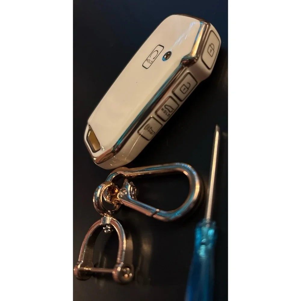 NEW White & Gold Soft TPU Key FOB Cover for Kia Sorrento/Soul/Sportage/Forte